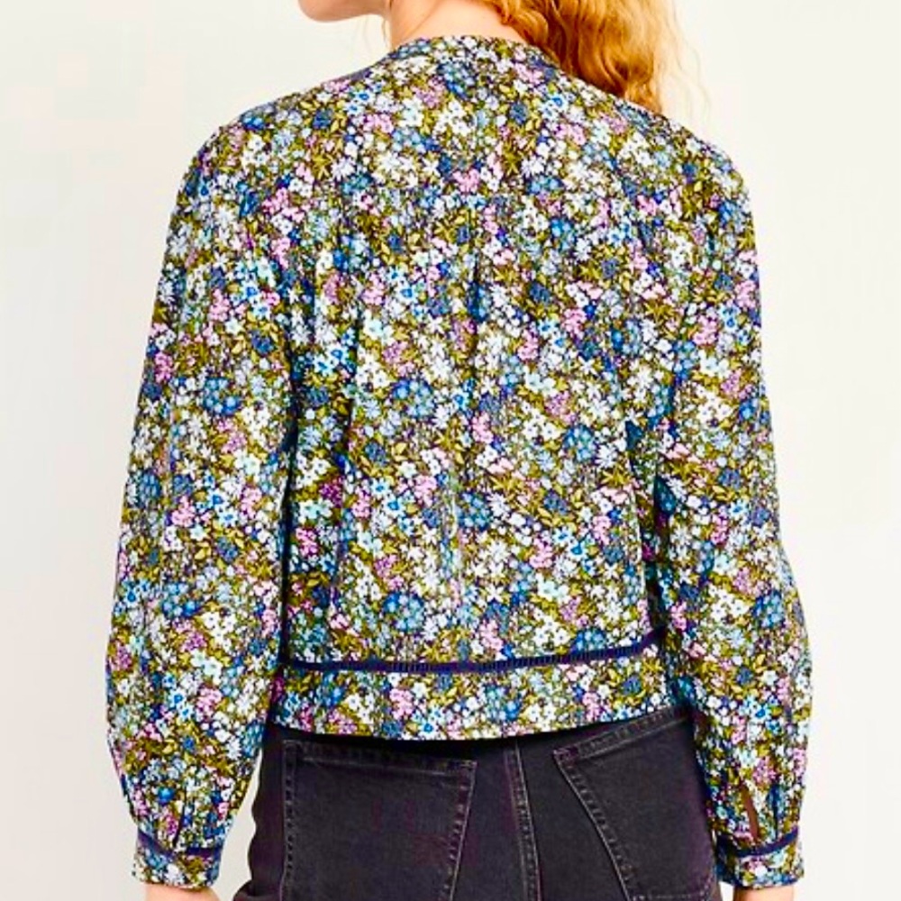 Old Navy Floral Cotton Pintuck Blouse Sz 2X - Picture 2 of 9